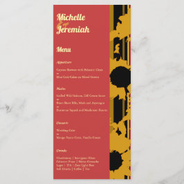 Menu Girassol Verão Dourado Casamento Vermelho