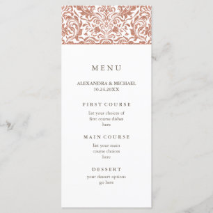 Menu Glitter Dourado Rosa do Glam Elegant Faux