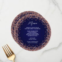 Glitter Rosa Dourado Circular Ombre Azul Marinho