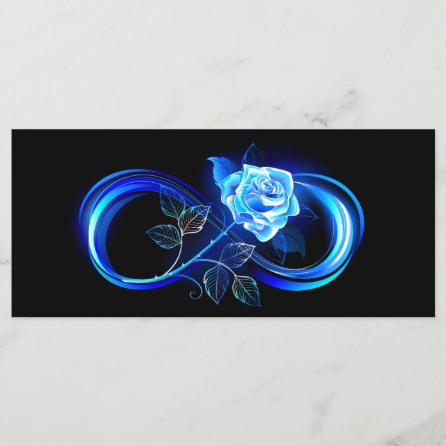 Menu Glowing infinity with blue rose (Frente)