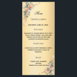 Menu Gold yellow florals ribbon  wedding anniversary<br><div class="desc">Elegant Floral Dinner Menu for Birthday, Wedding or Special Events Create a beautiful and coordinated table setting with this elegant golden floral dinner menu. Featuring soft peach and ivory tones with delicate watercolor flowers and greenery, this menu design perfectly matches the invitation suite for a refined and stylish celebration. Ideal...</div>