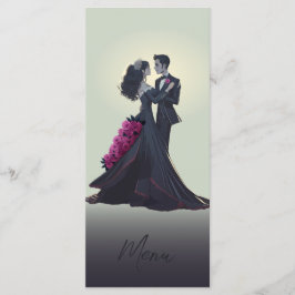 Menu Gourmet Elegante Romântico Amantes Góticos