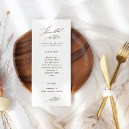 Menu Graças à caligrafia e às saídas