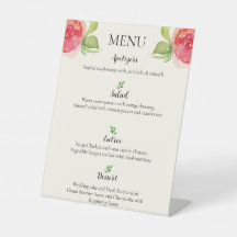 Menu Graceful Floral