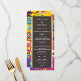 Menu Grafite De Casamento Com Bocas De Pop 💥 Arte 🎨 F