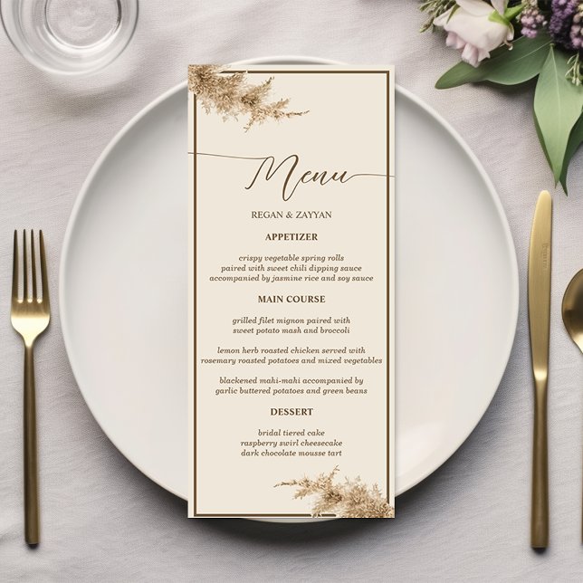 Menu Grama das Pampas Terra Boêmia Exótica Casamento (Criador carregado)