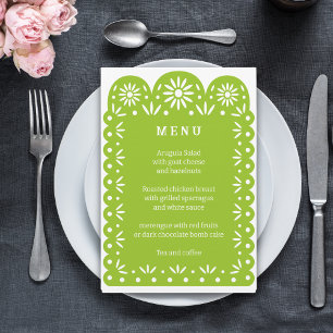 Menu GREEN MEXICAN PAPEL PICADO