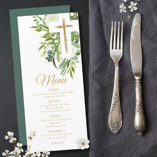 Menu Greenerescência Floral Cruz Botânica Elegante Bati