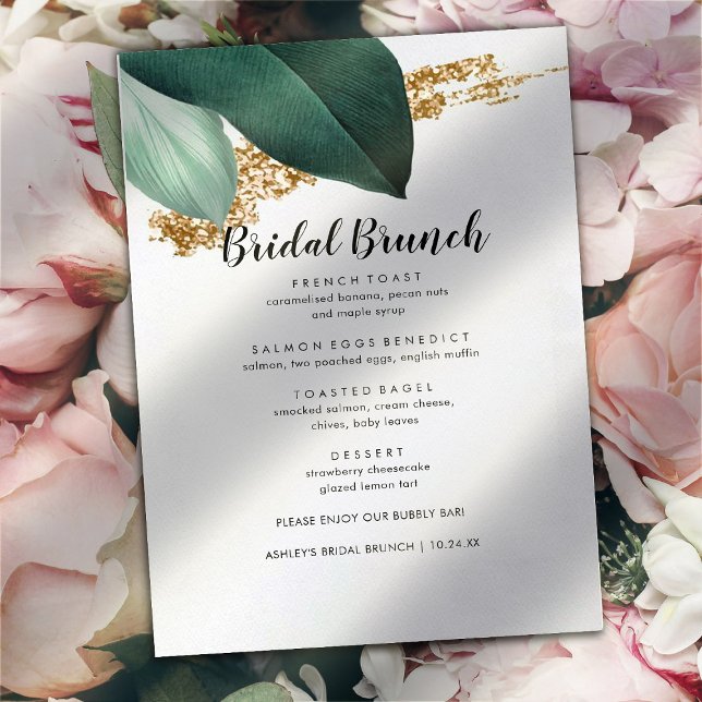 Menu Greenery and Glitter Bridal Brunch (Criador carregado)