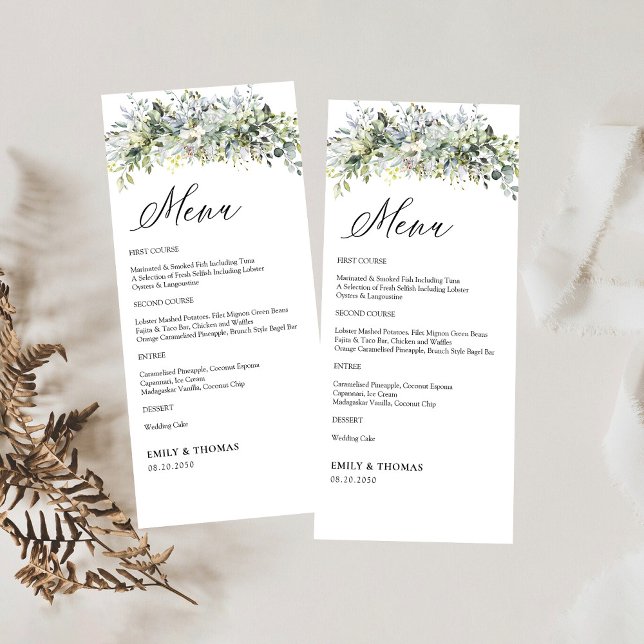 Menu Greenery Floral Wedding Ceremony (Criador carregado)