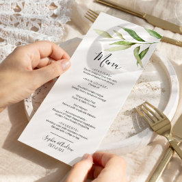 Menu Greenery Leaf Floral Minimal Wedding