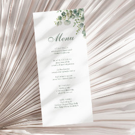 Menu Greenery Moderna Casamento de Eucalipto