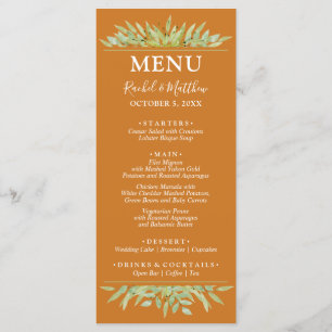 Menu Greenery no Casamento outono Ochre