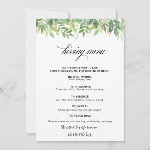Menu Greenery Summer Destination Kissing