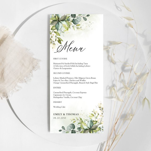 Menu Greenery Wedding (Criador carregado)