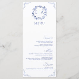 Menu Grinalda Floral de Caligrafia Simples e Elegante