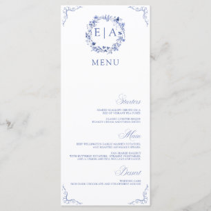 Menu Grinalda Floral de Caligrafia Simples e Elegante
