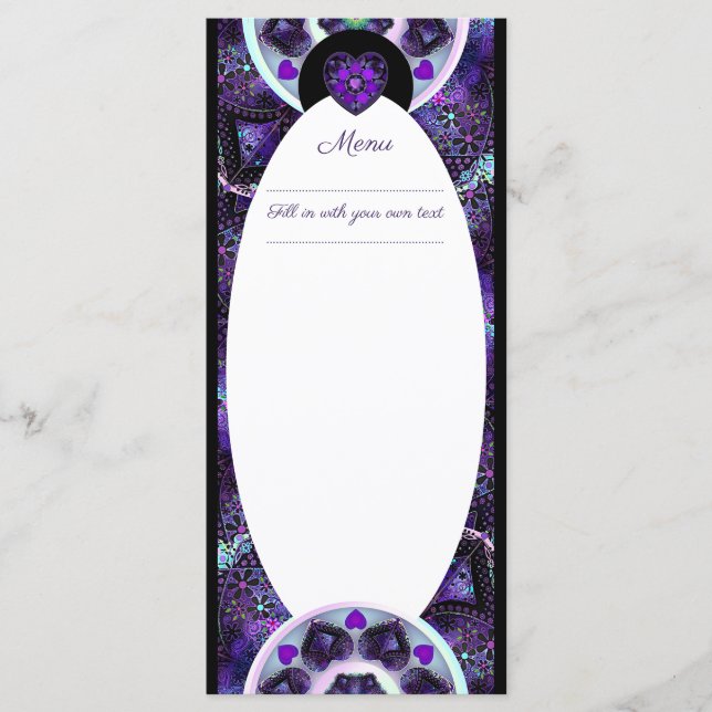 Menu Guarda-chuva e corações roxos .7 (Frente)