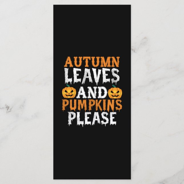 Menu Halloween Autumn Leaves E Pumpkins Aniversário (Frente)