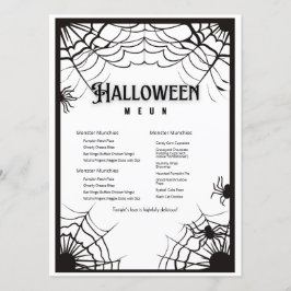 Menu Halloween Simples Preto E Branco