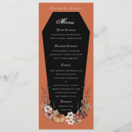 Menu Halloween Vampire Coffin Festa de casamento Terrac