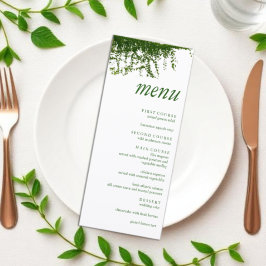 Menu Hanging Ivy Greenery Wedding
