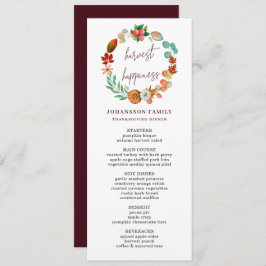 MENU HARVEST OUTUMN PUMPKIN WREATH OBRIGADO JANTO DE OB