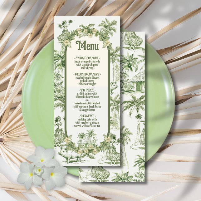 Menu Hawaiian Toile de jouy Wedding (Criador carregado)