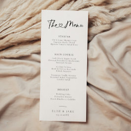 Menu Heart Font Wedding