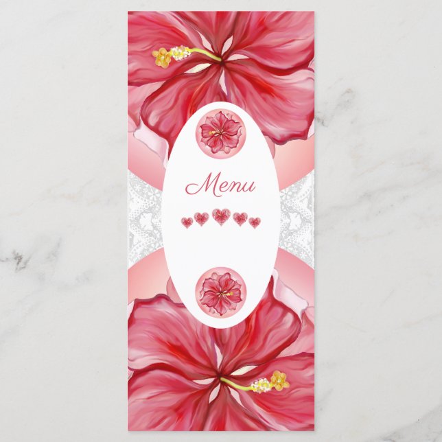 Menu Hibiscus e rendas RED (Verso)