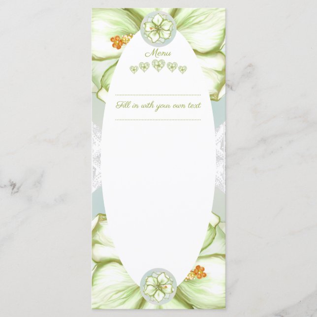 Menu Hibiscus & lace WHITE (Frente)