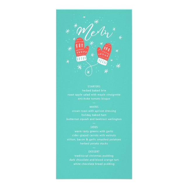 Menu Holiday de Natal do Hygge Mittens (Frente)