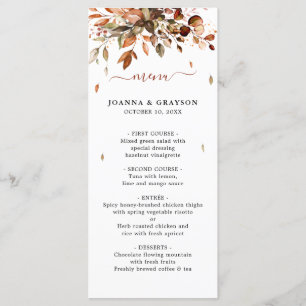 Menu Homens de Casamento de Boho da Rússia no outono