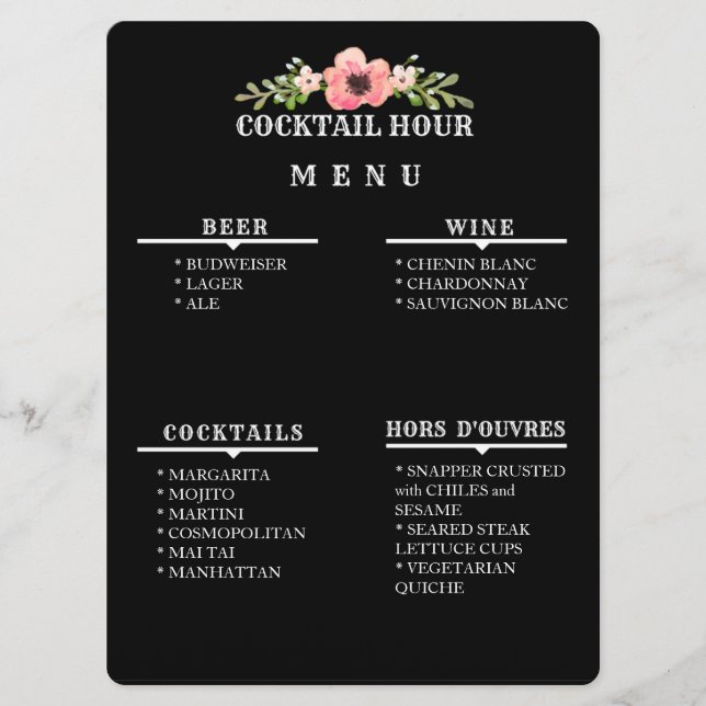 MENU HORA DE COCKTAIL Personalizável (Frente)