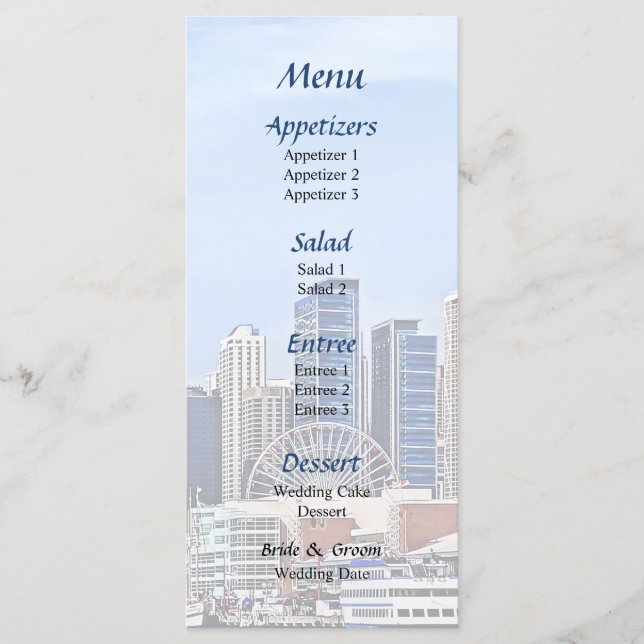 Menu IL - Lago Michigan Perto do Marinho Pier Wedding M (Frente)