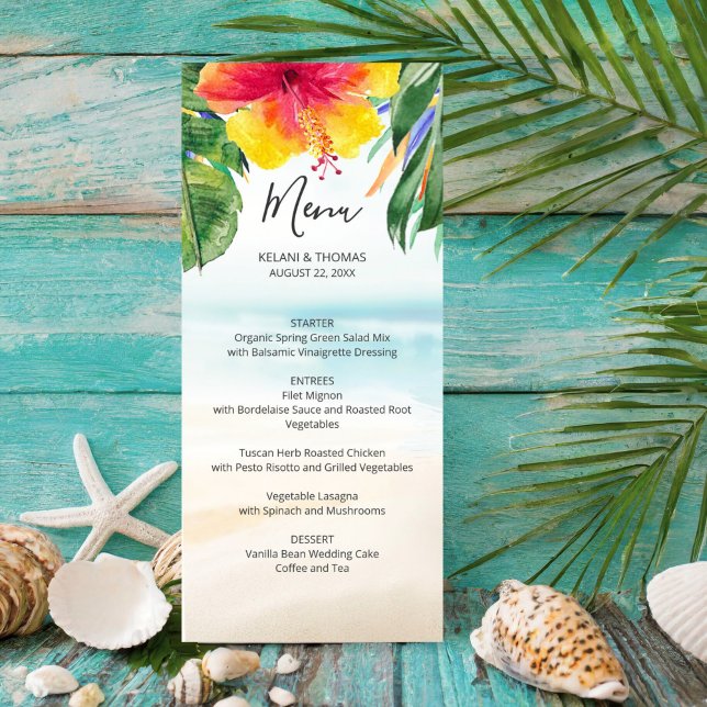 Menu Ilha Breeze | Casamento de Flor de Palma de Praia  (Criador carregado)