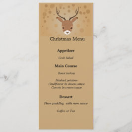 Menu ilustração das renas sobre fundo castanho