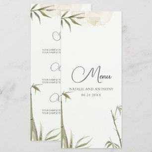 Menu Ilustração de árvore de bambu de aquarela