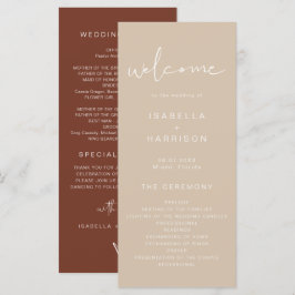 Menu INDIE Bohemian Earth Toned Beige Weding Program