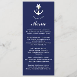 Menu Iniciais De Casamento Náutico De Âncora Elegante