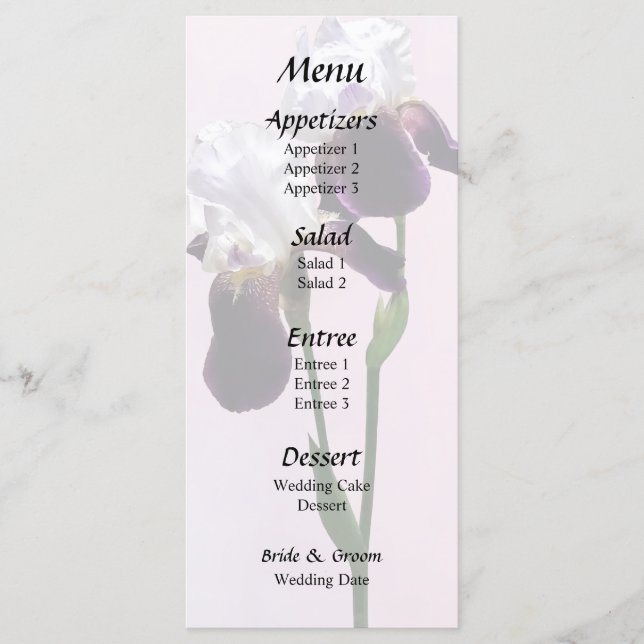 Menu Íris Apaixonadas (Frente)