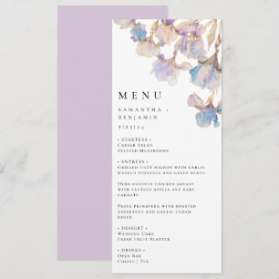 Menu Iris Floral Wedding Elegante
