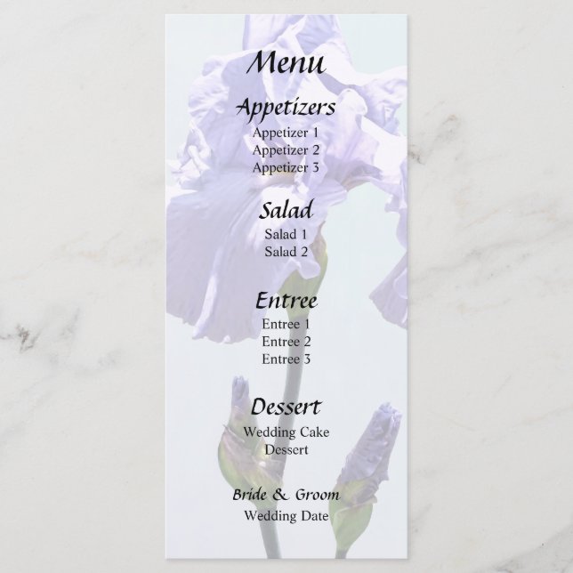 Menu Íris Lavanda e Botões (Frente)