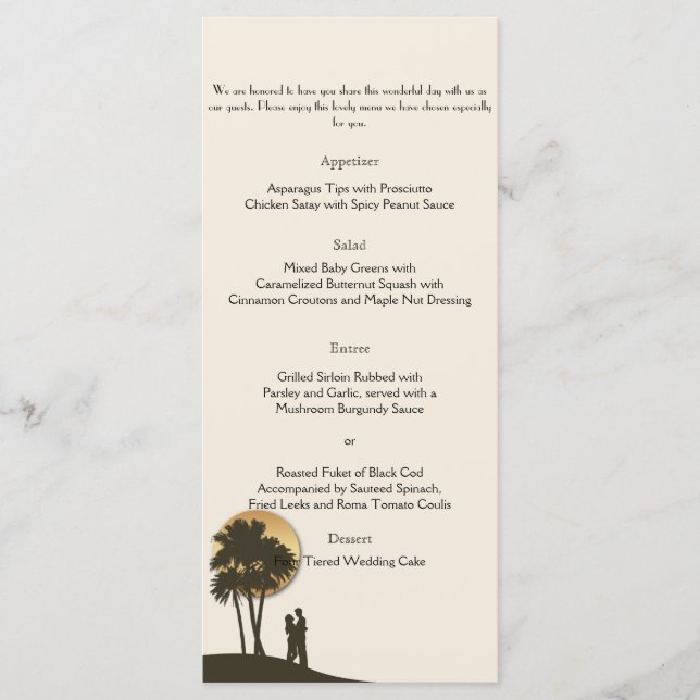 Menu Island Paradise Wedding (Frente)