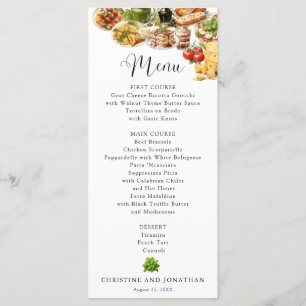 Menu Itália Comida italiana Janto de ensaio