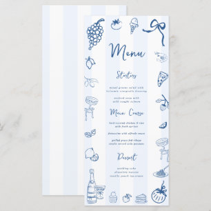 Menu Italiano Strike Azul Desenhado à Mão