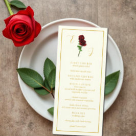 Menu Ivory Dourada Rosa Wedding