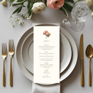 Menu Ivory   Rosa Floral Chic Casamento 