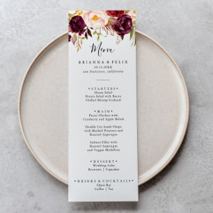 Menu Janta Floral Colorida Rustic Boho