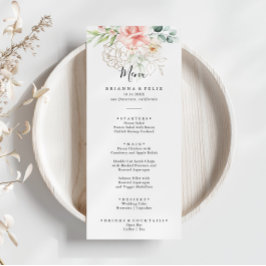 Menu Janta Floral Dourada Foliage Verde